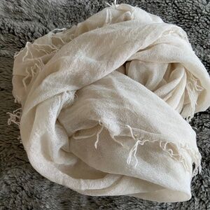 Chan Luu Ivory Cashmere & Silk Scarf Wrap